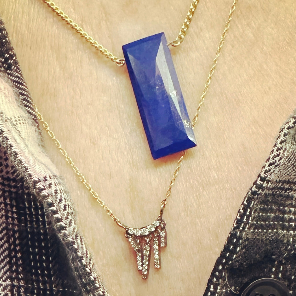 Lapis Lazuli Lozenge Pendant Necklace