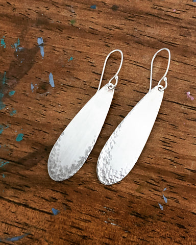 Fine Silver Petal Earrings