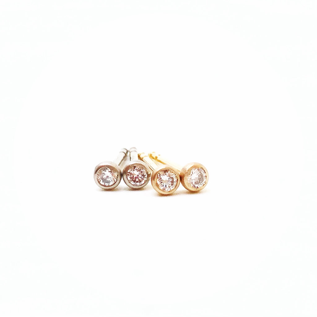 Diamond Coupe Stud Earrings