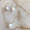 14k Pearl Arc Drop Earrings