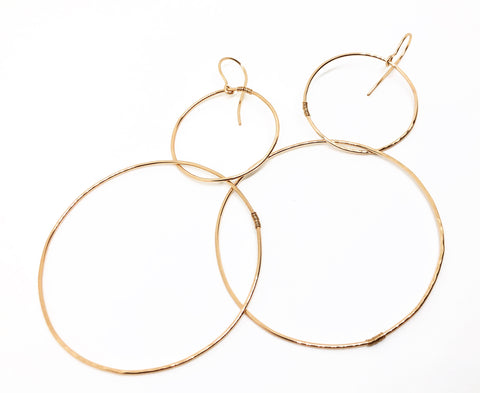 Hammered Double Hoops