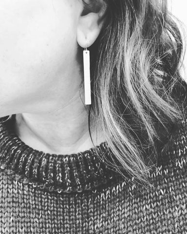 Textured Bark Wide Panel Earrings