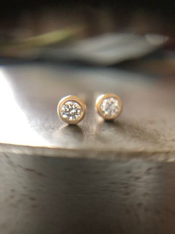 Diamond Coupe Stud Earrings