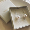 14k Pearl Arc Drop Earrings