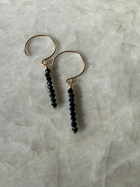 Tiny Gemstone Stick Drop Earrings