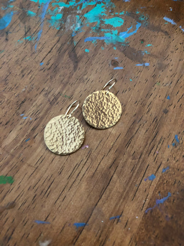 Hammered Solar Drop Earrings