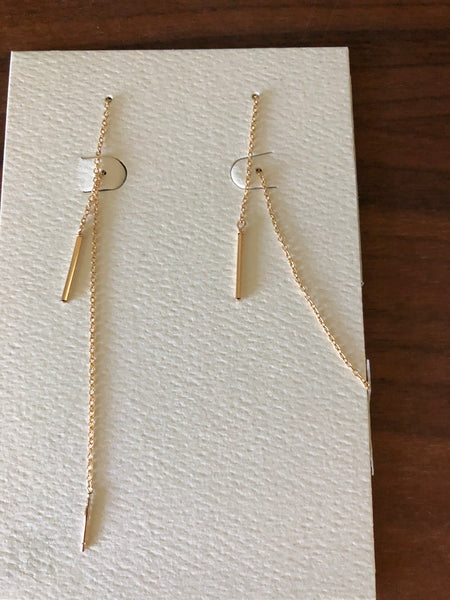 Minimalist Gold Bar threaders