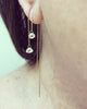Diamond Heart Briolette Threader Earrings