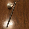 Pave disco stick and pearl drop charm necklace